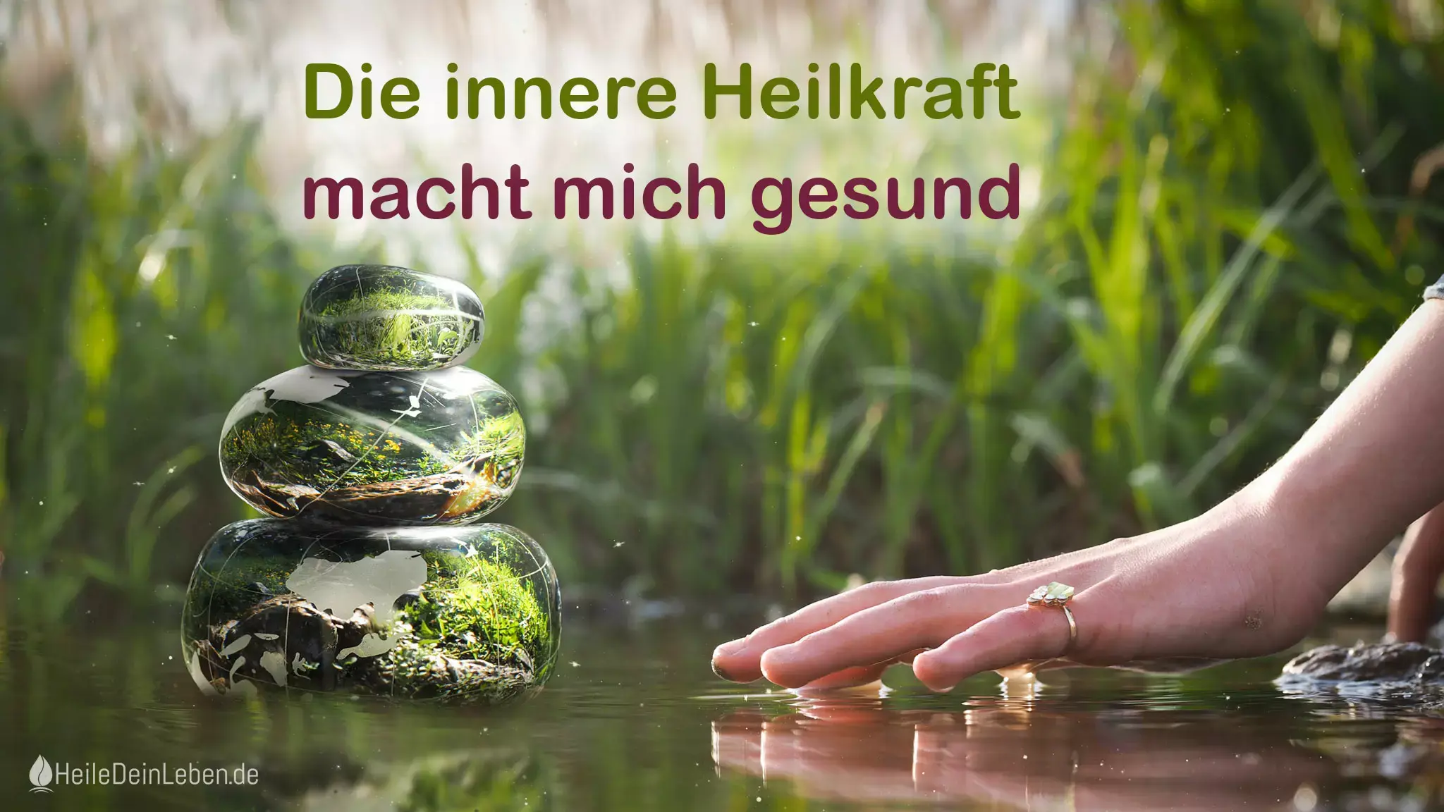 Naturbild mit Text - Die innere Heilkraft macht mich gesund.