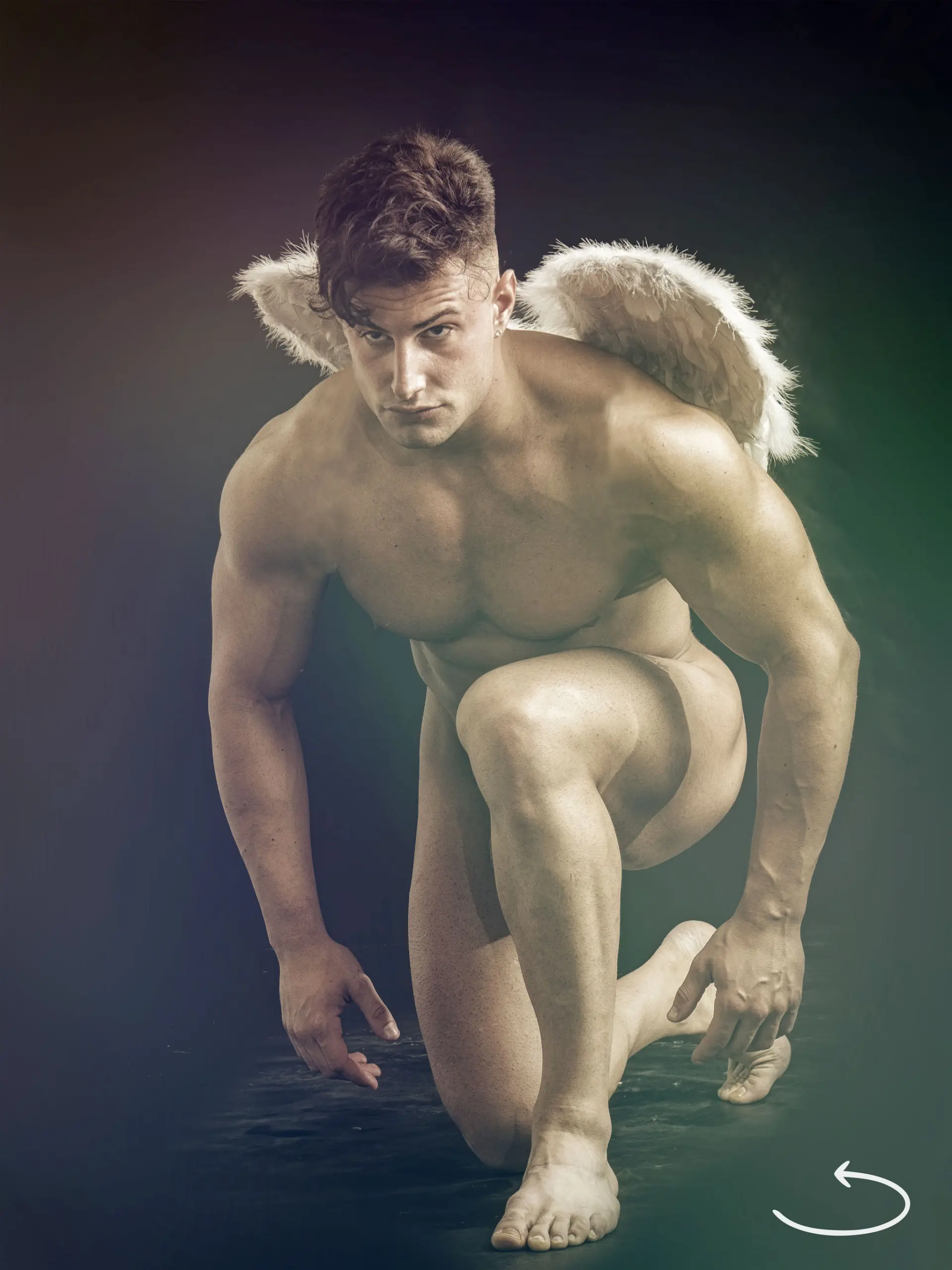 Engelbild mit männlichem Schutzengel